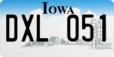 IA license plate DXL051