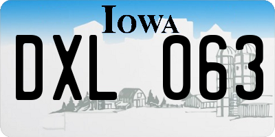 IA license plate DXL063