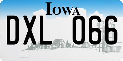 IA license plate DXL066