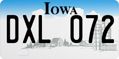 IA license plate DXL072