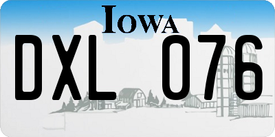 IA license plate DXL076