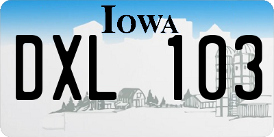 IA license plate DXL103