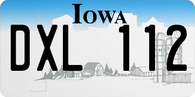 IA license plate DXL112