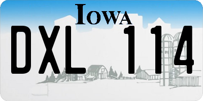 IA license plate DXL114