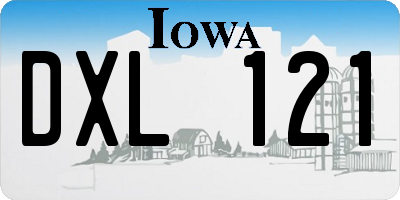 IA license plate DXL121