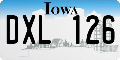 IA license plate DXL126