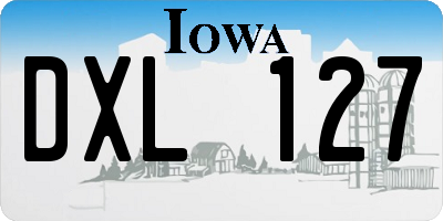 IA license plate DXL127