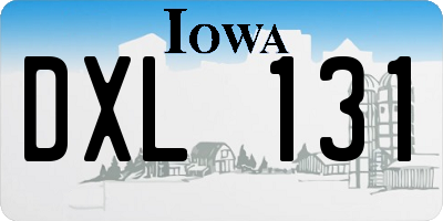 IA license plate DXL131