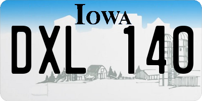 IA license plate DXL140