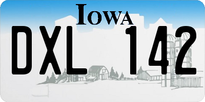 IA license plate DXL142