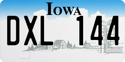IA license plate DXL144