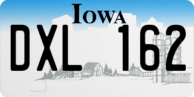 IA license plate DXL162