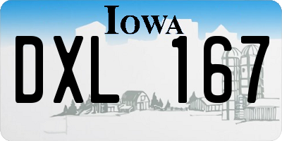 IA license plate DXL167