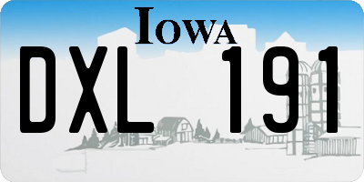 IA license plate DXL191