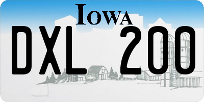 IA license plate DXL200