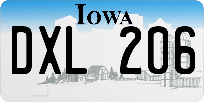 IA license plate DXL206
