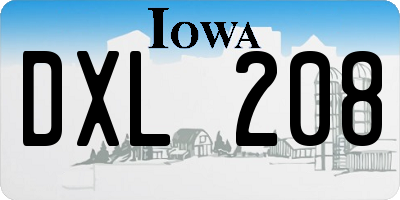 IA license plate DXL208