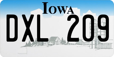 IA license plate DXL209