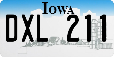 IA license plate DXL211