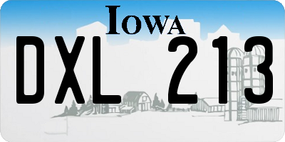 IA license plate DXL213