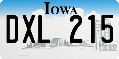 IA license plate DXL215