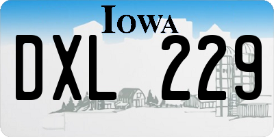 IA license plate DXL229