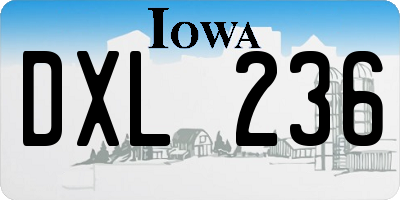 IA license plate DXL236