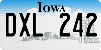 IA license plate DXL242