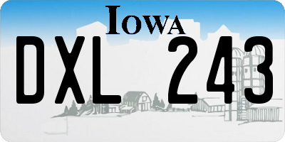 IA license plate DXL243