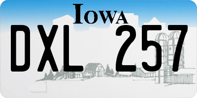 IA license plate DXL257