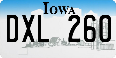 IA license plate DXL260