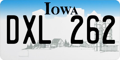 IA license plate DXL262