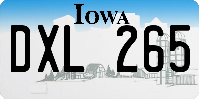 IA license plate DXL265