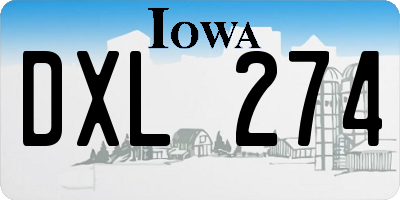 IA license plate DXL274