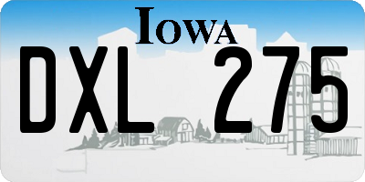 IA license plate DXL275