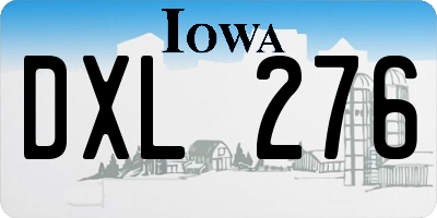 IA license plate DXL276