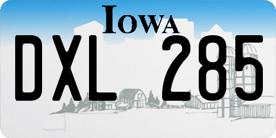 IA license plate DXL285
