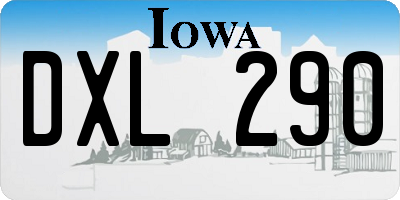 IA license plate DXL290