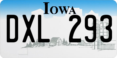 IA license plate DXL293