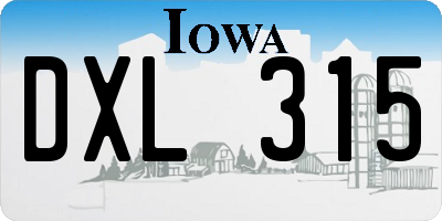 IA license plate DXL315