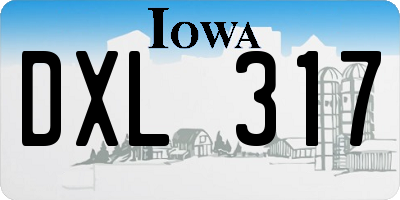 IA license plate DXL317
