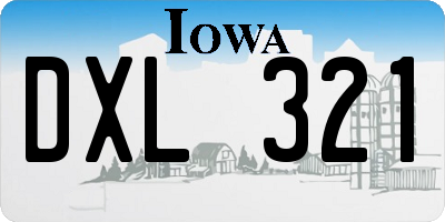 IA license plate DXL321