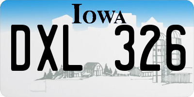 IA license plate DXL326