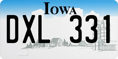 IA license plate DXL331