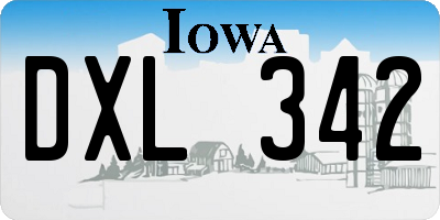 IA license plate DXL342