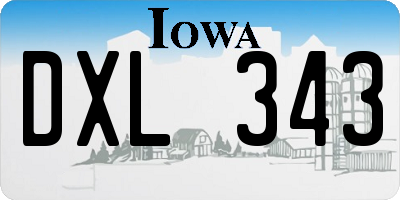 IA license plate DXL343