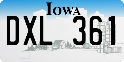 IA license plate DXL361