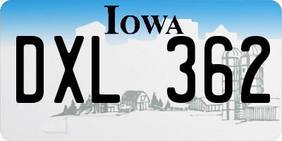 IA license plate DXL362