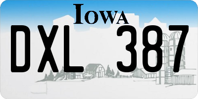 IA license plate DXL387