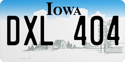 IA license plate DXL404